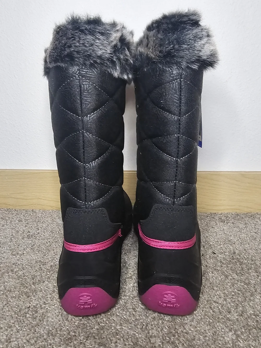 Kamik Kids Black and Pink Winter Boots